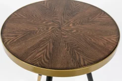 Retro Beistelltisch Denise Side Table Messing Brass Ø 44-Zuiver