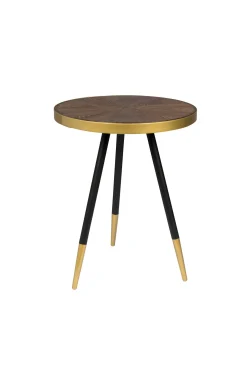 Retro Beistelltisch Denise Side Table Messing Brass Ø 44-Zuiver