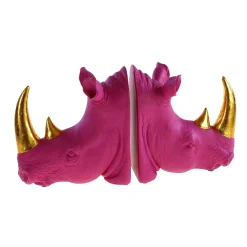 Retro Buchstützen Set Pop-Art Nashorn Pink Gold-Vintagehaus Accessoires Best