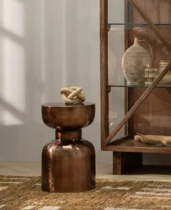 Retro Couchtisch Beistelltisch Frits Metall Bronze-WOOOD New