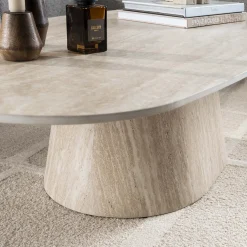 Retro Couchtisch Centro 135 Travertin Keramik Oval-Vintagehaus Online