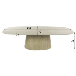 Retro Couchtisch Centro 135 Travertin Keramik Oval-Vintagehaus Online