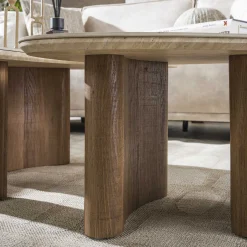 Retro Couchtisch 2er Set Romano Travertin Keramik Organic Shape-Vintagehaus Clearance