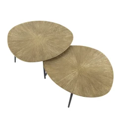 Retro Couchtisch Set Ray Of Light Metall Bronze / Gold 2er Set Organisch-Vintagehaus Outlet