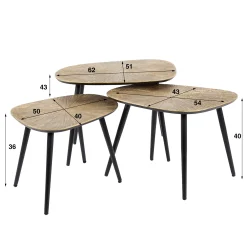 Retro Couchtisch Set Ray Of Light Metall Bronze / Gold 3er Set Quadratisch-Vintagehaus