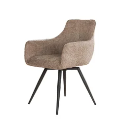 Retro Drehstuhl Esszimmerstuhl Bouclé Sand-Vintagehaus Online