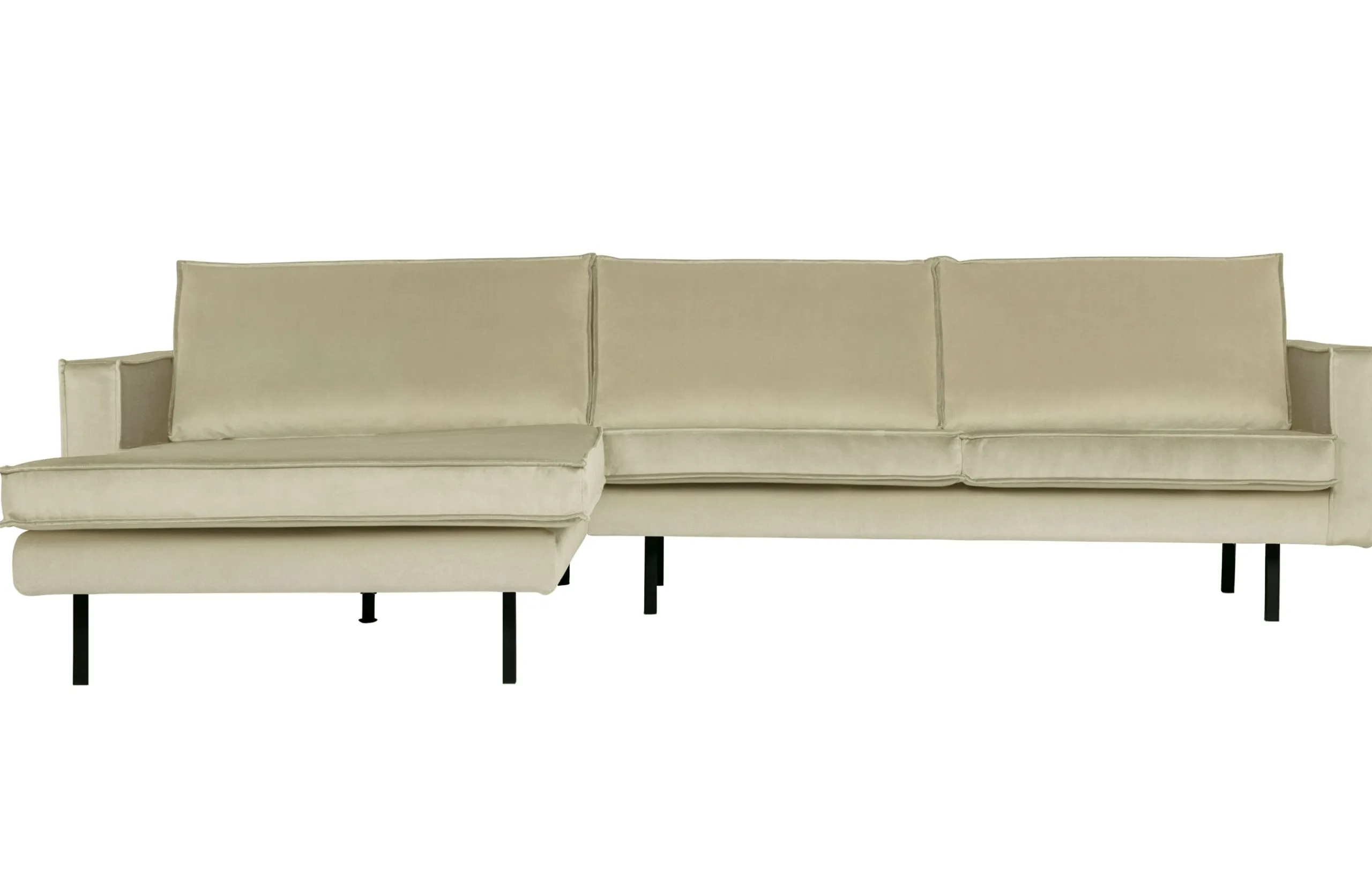 Retro Ecksofa Samt Rodeo 3-Sitzer Rechts oder Links 300/160 Pistazie Links-BePureHome Online