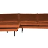 Retro Ecksofa Samt Rodeo 3-Sitzer Rechts oder Links 300/160 Rost Links-BePureHome Hot
