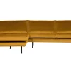 Retro Ecksofa Samt Rodeo 3-Sitzer Rechts oder Links 300/160 Ocker Links-BePureHome New