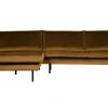 Retro Ecksofa Samt Rodeo 3-Sitzer Rechts oder Links 300/160 Honiggelb Links-BePureHome