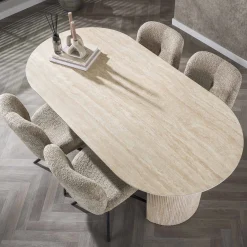 Retro Esstisch Arch Organic 180 Travertin Keramik-Vintagehaus Discount