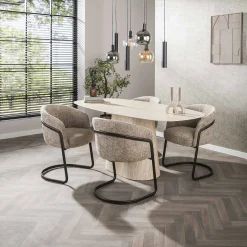 Retro Esstisch Centro 180 Travertin Keramik-Vintagehaus New