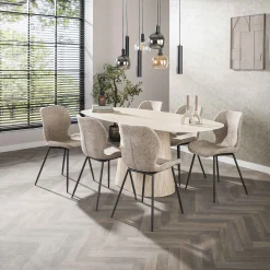 Retro Esstisch Centro 180 Travertin Keramik-Vintagehaus New