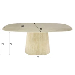 Retro Esstisch Centro 180 Travertin Keramik-Vintagehaus New