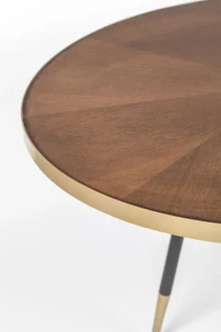 Retro Esstisch Denise Oval Messing Brass Walnussfarben 180 x 90 cm-Zuiver New