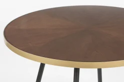 Retro Esstisch Denise Rund Messing Brass Walnussfarben Ø 90 cm-Zuiver Clearance