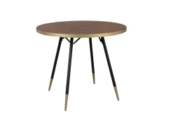 Retro Esstisch Denise Rund Messing Brass Walnussfarben Ø 90 cm-Zuiver Clearance