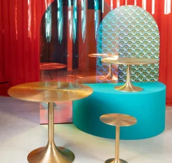 Retro Esstisch Hypnotising Metall Rund in Gold-Bold Monkey