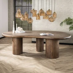 Retro Esstisch Konferenztisch Massivholz Sculpture Akazie Nierenform 240 cm-Vintagehaus Best