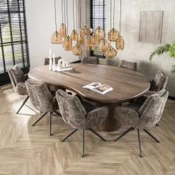 Retro Esstisch Konferenztisch Massivholz Sculpture Akazie Nierenform 240 cm-Vintagehaus Best