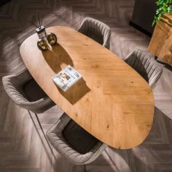 Retro Esstisch Organic Shape Teakholzfurnier Fischgrätmuster 180-Vintagehaus Hot