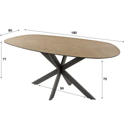 Retro Esstisch Organic Shape Teakholzfurnier Fischgrätmuster 180-Vintagehaus Hot