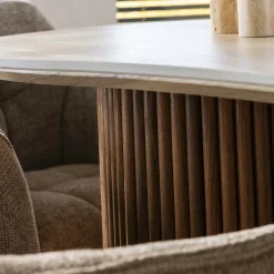 Retro Esstisch Romano 215 Travertin Keramik Nierenförmig-Vintagehaus Sale