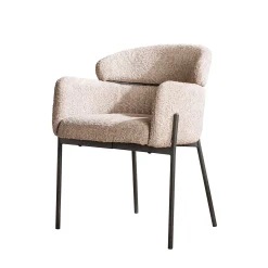 Retro Esszimmerstuhl Armlehnstuhl Bouclé Sand-Vintagehaus Clearance