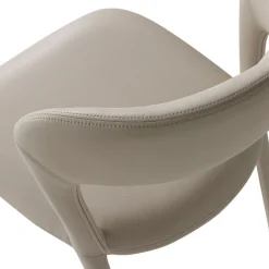 Retro Esszimmerstuhl Lederstuhl Noble Komplettbezug Kunstleder Beige-WOOOD Hot