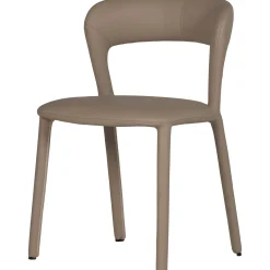 Retro Esszimmerstuhl Lederstuhl Noble Komplettbezug Kunstleder Sand-WOOOD New