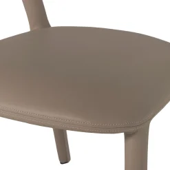 Retro Esszimmerstuhl Lederstuhl Noble Komplettbezug Kunstleder Sand-WOOOD New