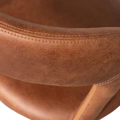 Retro Esszimmerstuhl Lederstuhl Noble Komplettbezug Kunstleder Cognac-WOOOD Online