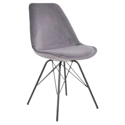 Retro Esszimmerstuhl Oslo Samt Grau-Vintagehaus