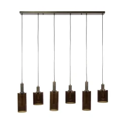 Retro Hängelampe Pendelleuchte Sepiora 6 flammig Glas Bronze-Vintagehaus Lampen Hot