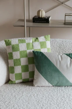 Retro Kissen Stripes in Grün-Weiß 60 cm-Vintagehaus Accessoires Online