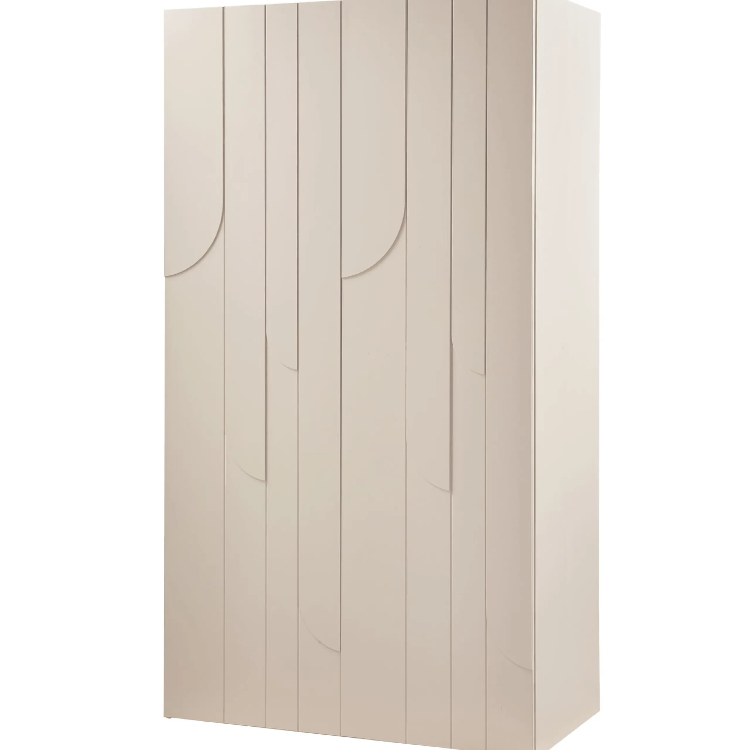 Retro Kleiderschrank Schlafzimmerschrank Rain in Beige mit zwei Böden und einer Kleiderstange-WOOOD Outlet