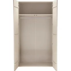 Retro Kleiderschrank Schlafzimmerschrank Rain in Beige mit zwei Böden und einer Kleiderstange-WOOOD Outlet