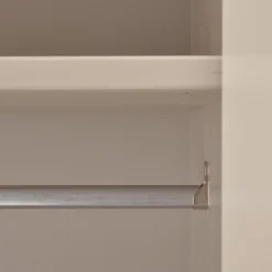 Retro Kleiderschrank Schlafzimmerschrank Rain in Beige mit zwei Böden und einer Kleiderstange-WOOOD Outlet