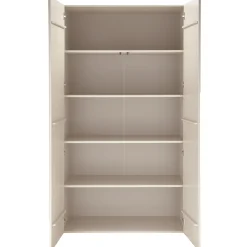 Retro Kleiderschrank Schlafzimmerschrank Rain in Beige mit fünf Böden-WOOOD Outlet