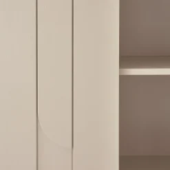 Retro Kleiderschrank Schlafzimmerschrank Rain in Beige mit fünf Böden-WOOOD Outlet