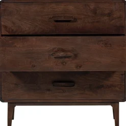 Retro Kommode Liya Mangoholz 3 Schubladen-WOOOD Hot