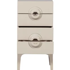 Retro Kommode Nachttisch Merge Beige 4 Schubladen-WOOOD Best