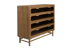 Retro Kommode Sideboard Caroun Bambus Rauchglas-DutchBone