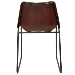 Retro Lederstuhl Esszimmerstuhl Brown Stripes Metall-Vintagehaus Hot