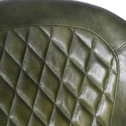 Retro Lederstuhl Esszimmerstuhl Green Rautensteppung Metall-Vintagehaus Hot