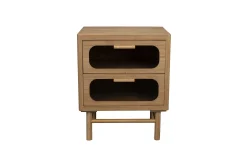 Retro Nachttisch Beistelltisch Caroun Bambus Rauchglas-DutchBone Best