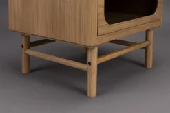 Retro Nachttisch Beistelltisch Caroun Bambus Rauchglas-DutchBone Best