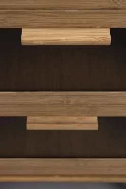 Retro Nachttisch Beistelltisch Caroun Bambus Rauchglas-DutchBone Best