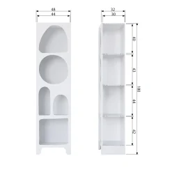 Retro Regal Organic Caz Kabinett Weiß Schmal 50 cm-WOOOD Clearance