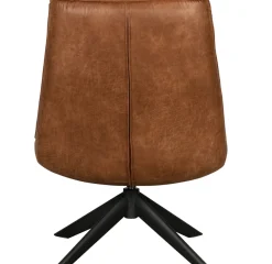 Retro Relaxsessel Drehsessel Skyler Kunstleder Cognac-WOOOD New